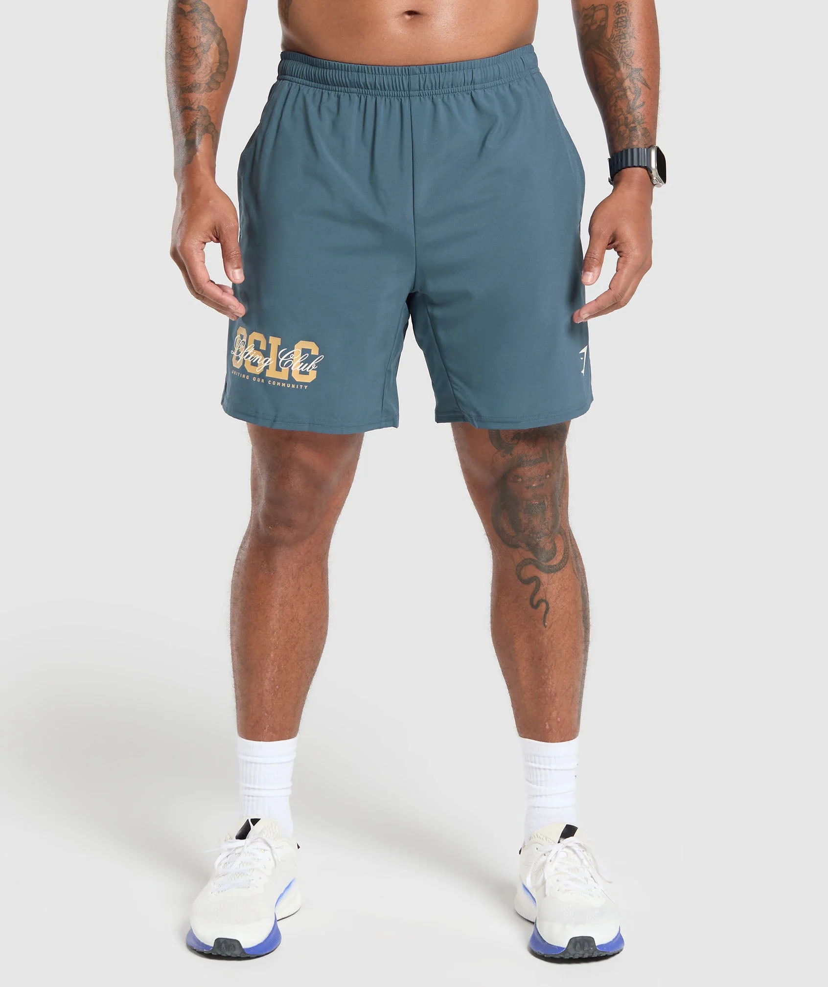 Gymshark Script Graphic Short - Cargo Blue