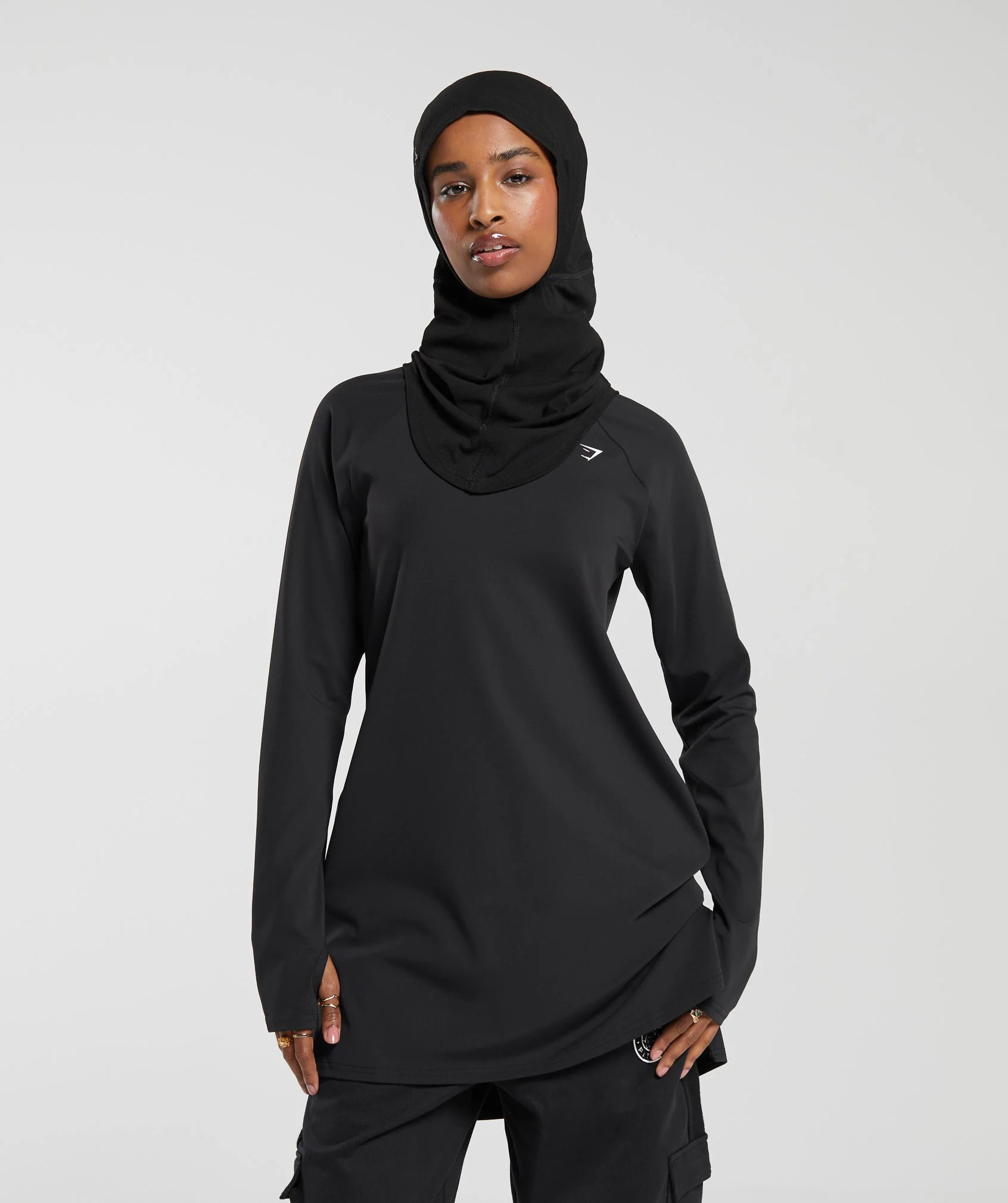 Gymshark Long Line Long Sleeve Top - Black