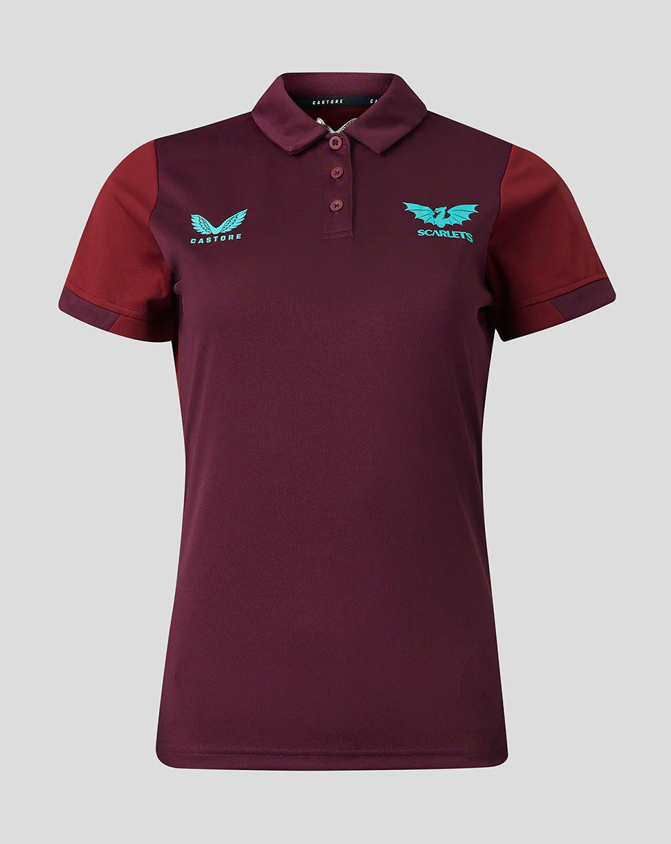 Scarlets Womens 23/24 Short Sleeve Travel Polo