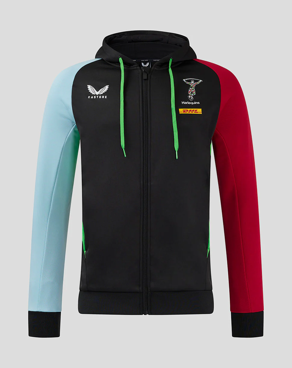 Harlequins Men's 24/25 Full Zip Training Hoody - Black