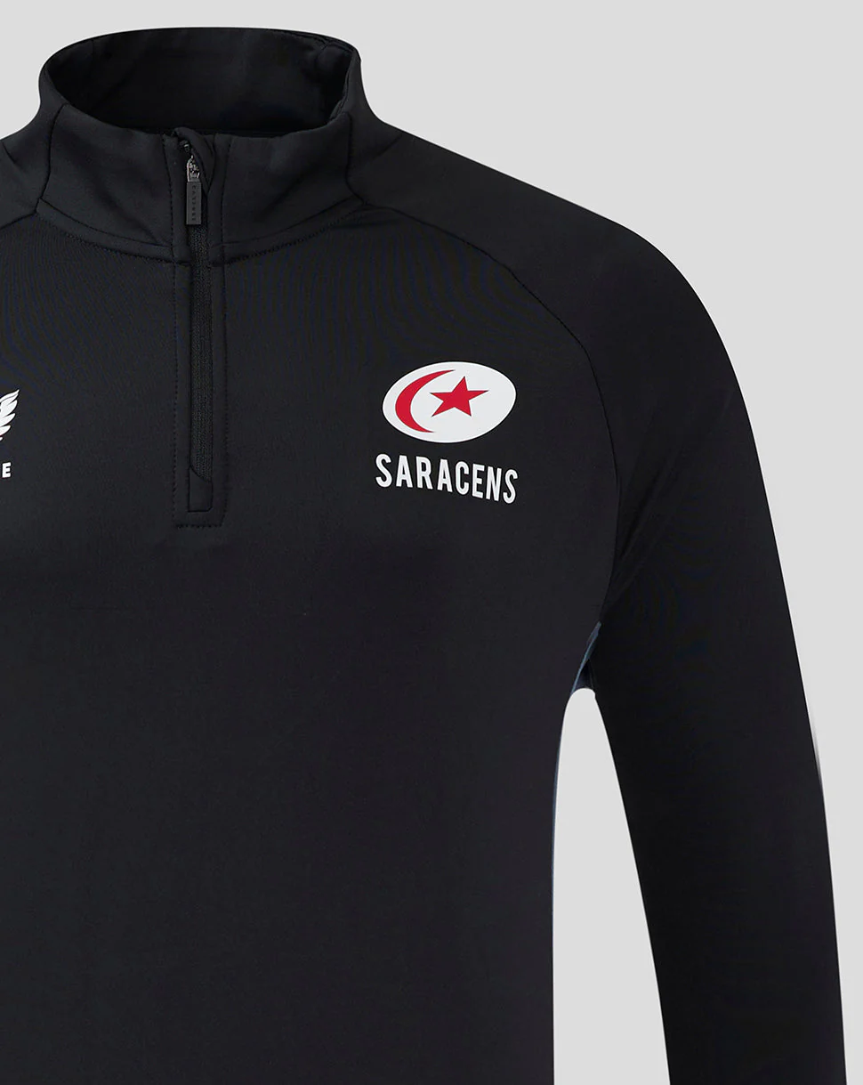 Saracens Men's 24/25 Training 1/4 Zip - Black