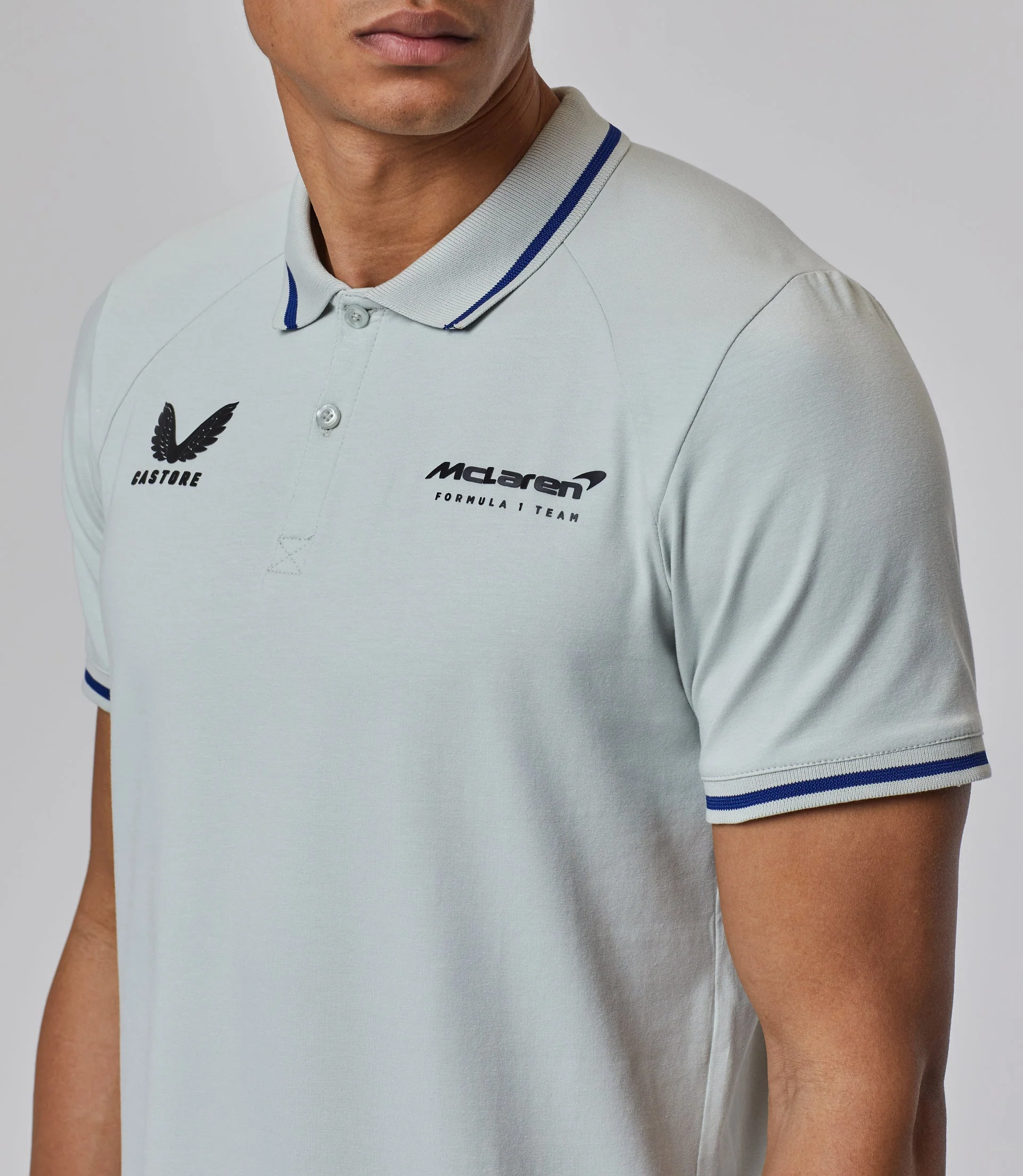 Light Grey McLaren Active Dualbrand Fanwear Polo