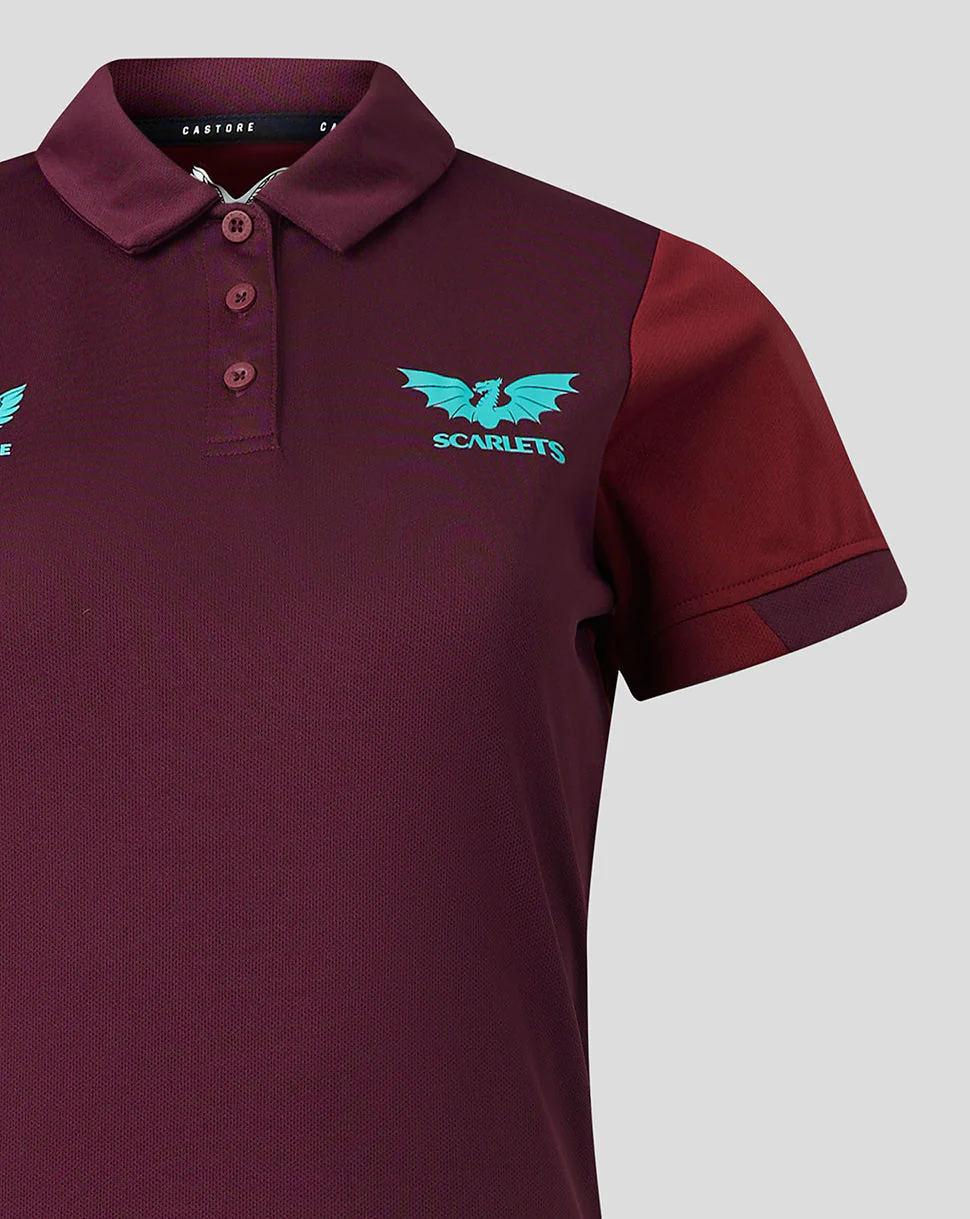 Scarlets Womens 23/24 Short Sleeve Travel Polo