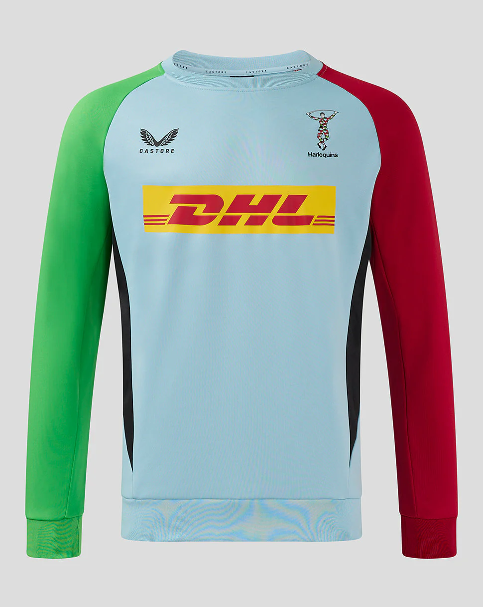 Harlequins Men's 24/25 Training Sweatshirt - Light Blue