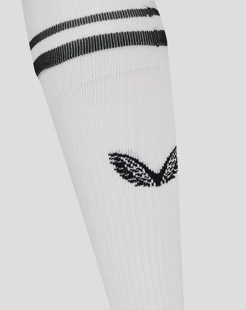 FOOTBALL SOCK WITH STRIPE - WHITE/ BLACK