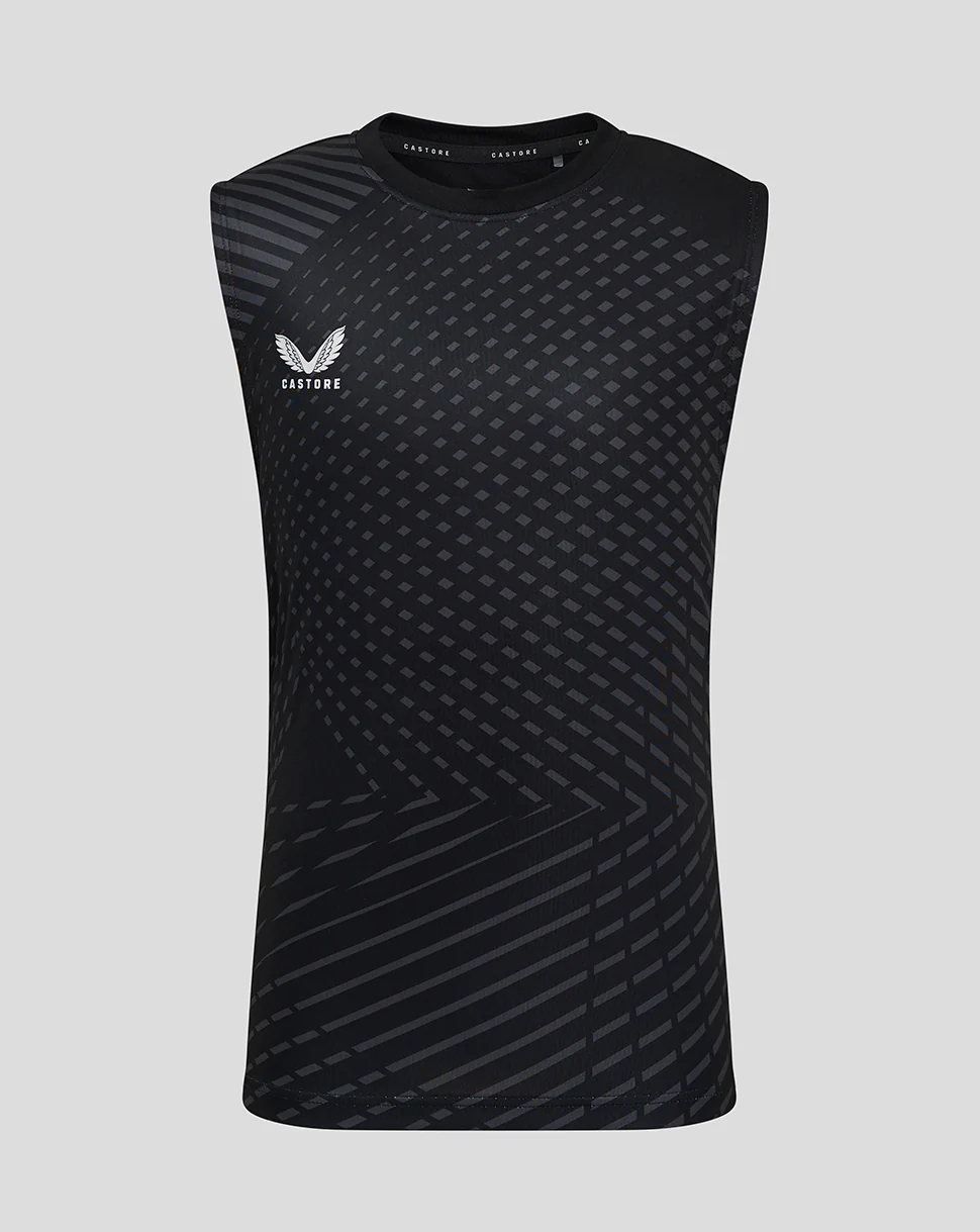 GEOMETRIC PRINTED SS TRAINING TEE - CAVIAR/PHANTOM