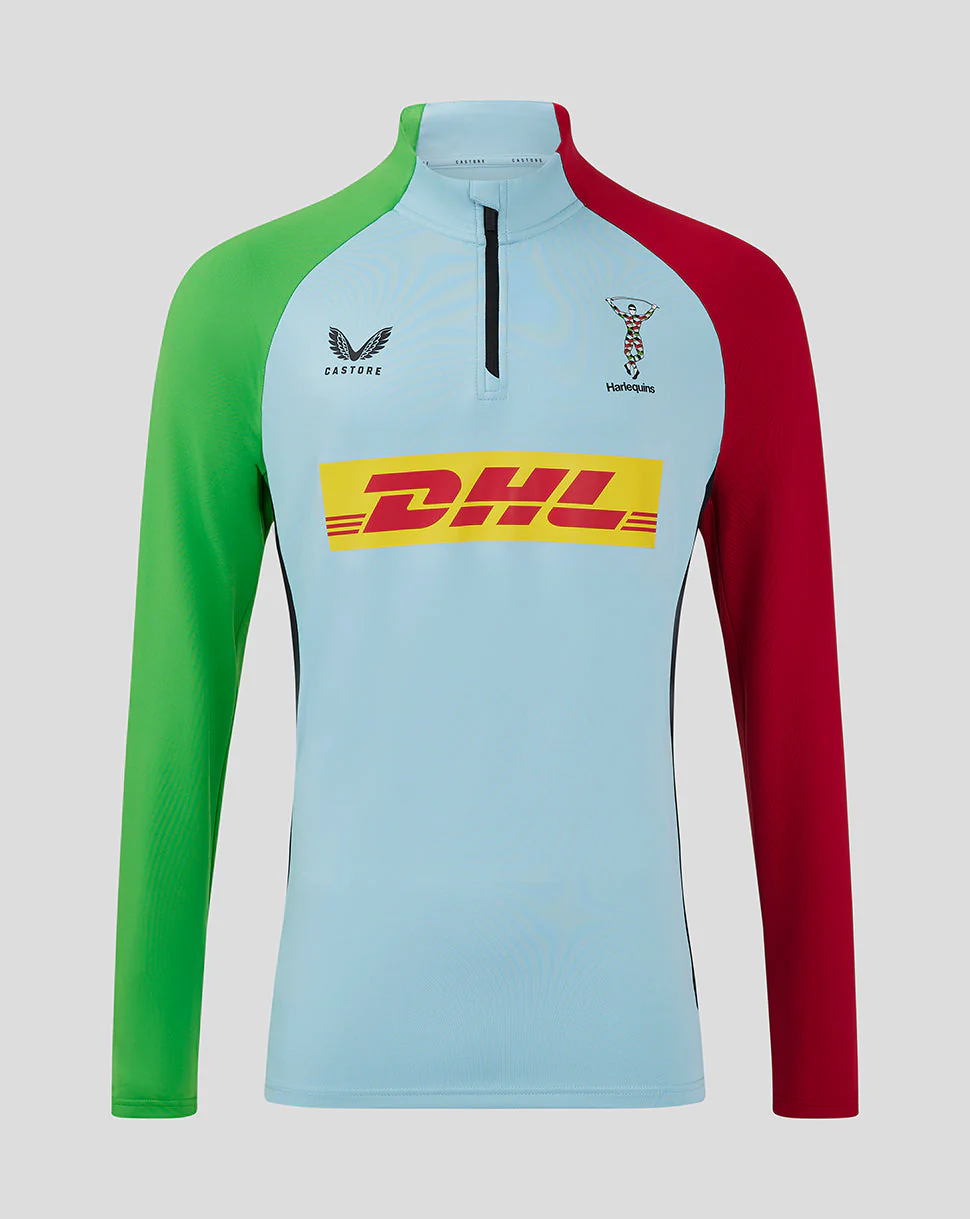Harlequins Men's 24/25 Training 1/4 Zip - Light Blue