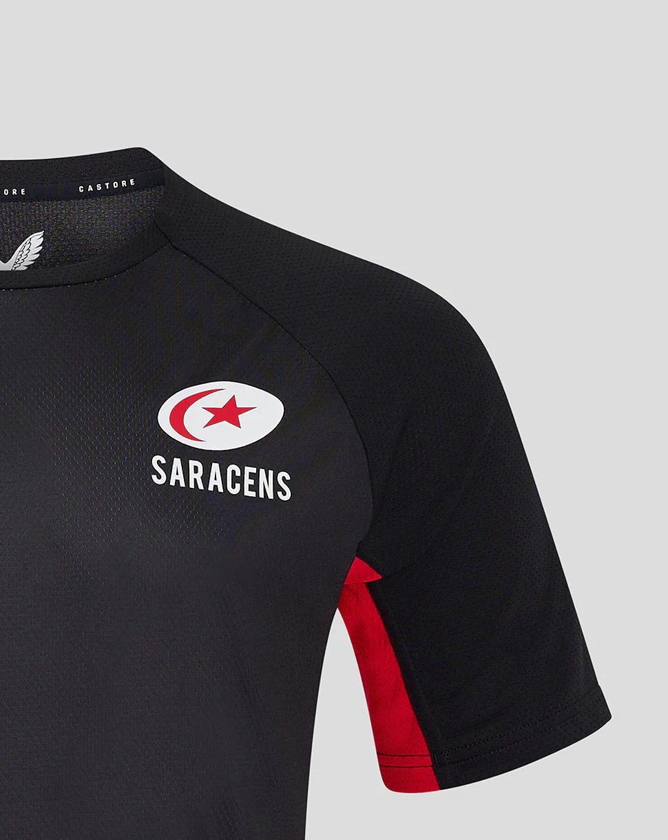 Saracens Men's 24/25 Matchday Short Sleeve Tee - Black/Red