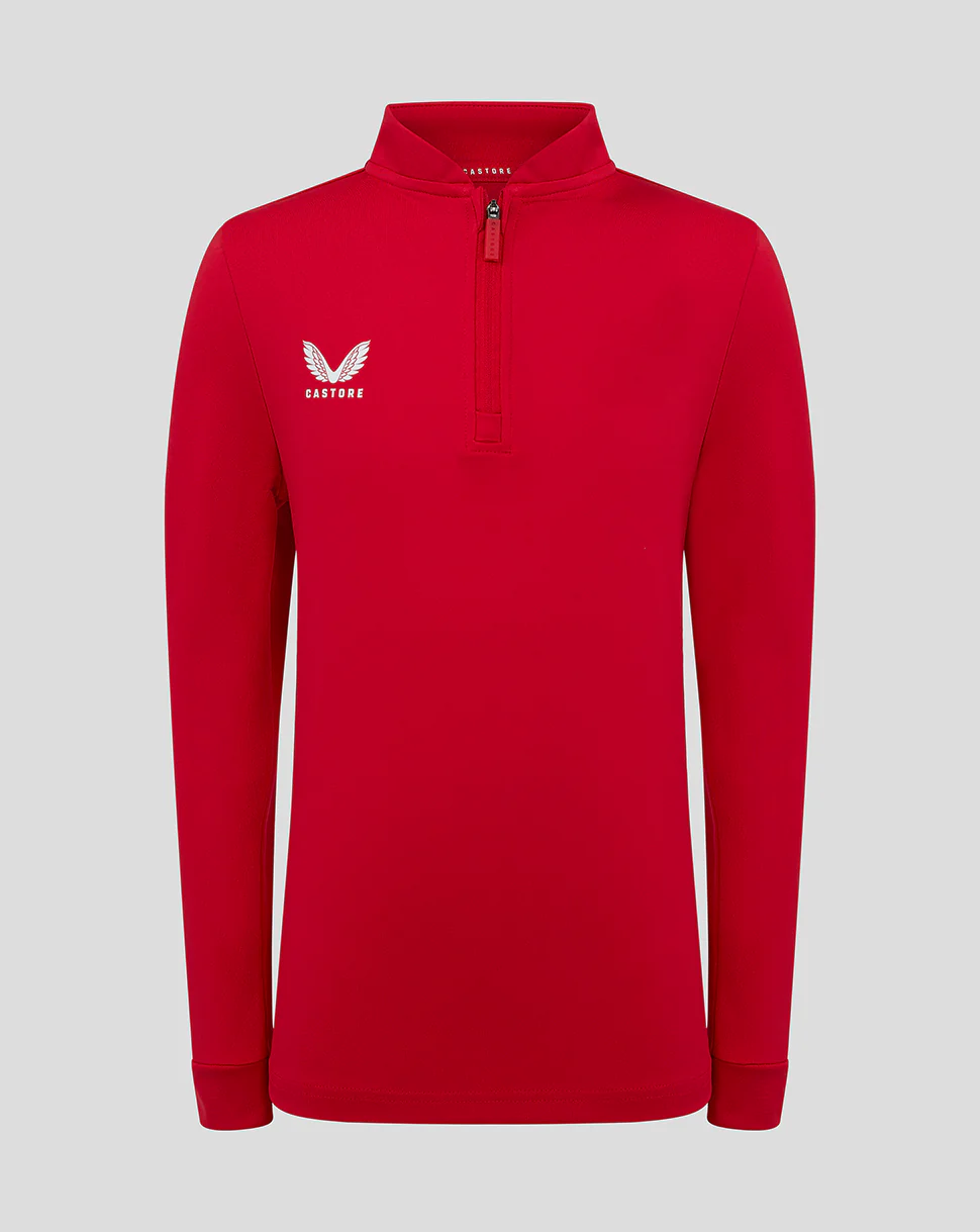 BOMBER NECK 1/4 ZIP - TRUE RED