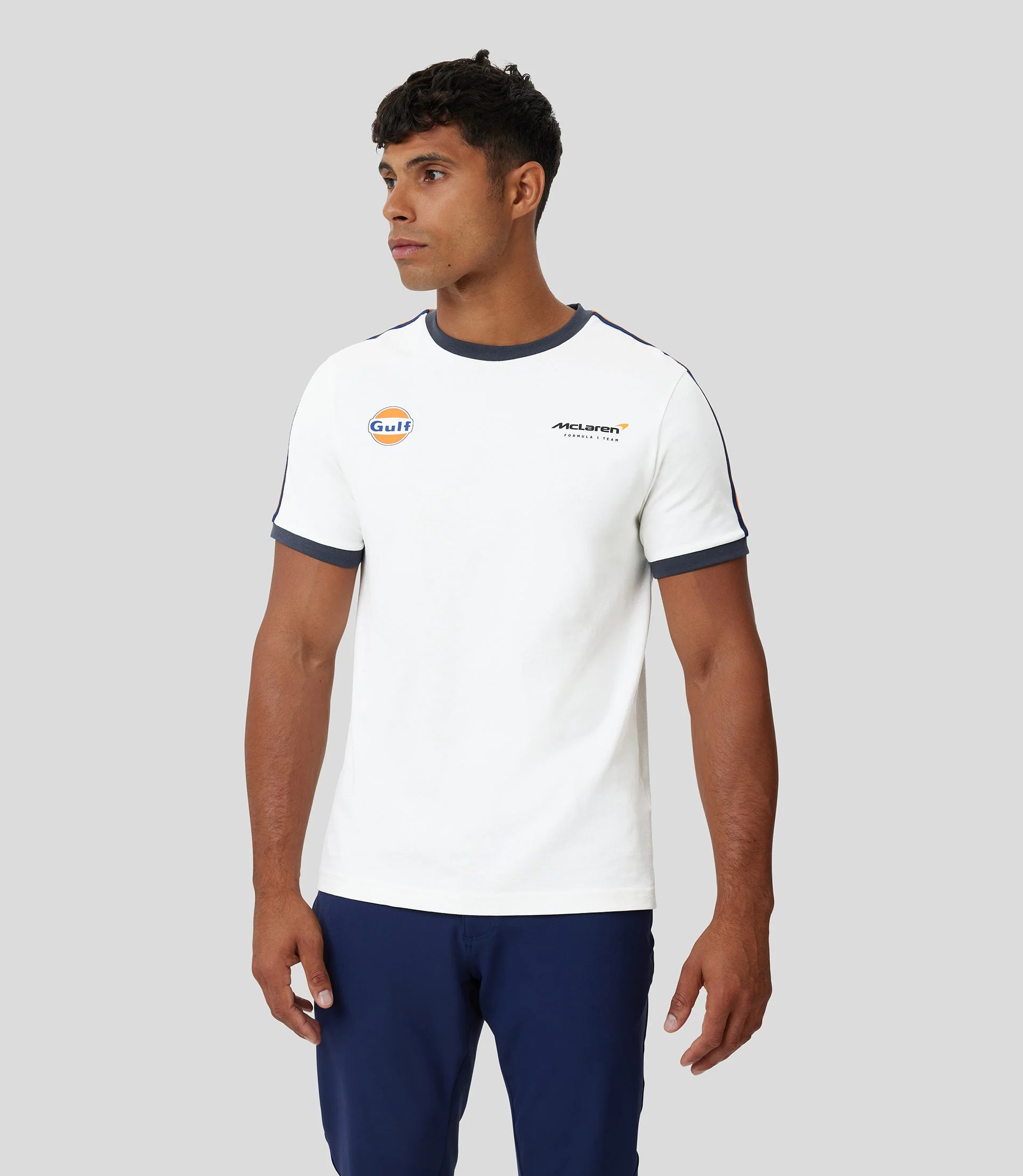 White McLaren Gulf Ringer Taper T-Shirt