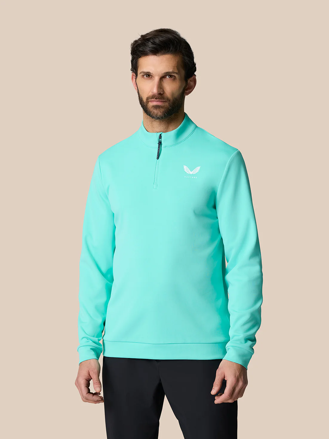 Golf Club Classic 1/4 Zip Top - Light Aqua