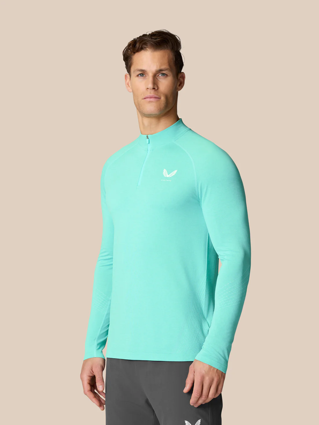 Flow Training 1/4 Zip Top - Light Aqua
