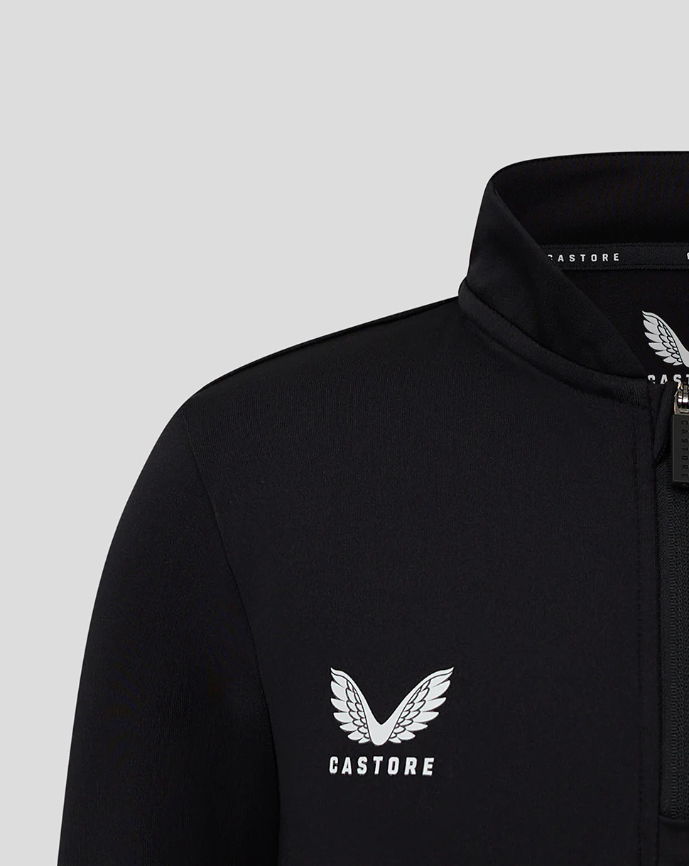 BOMBER NECK 1/4 ZIP - CAVIAR