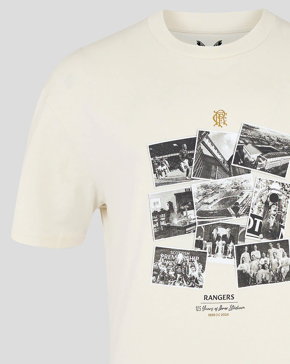 Rangers FC Men's Ibrox 125 Heritage T-Shirt Beige - 24/25