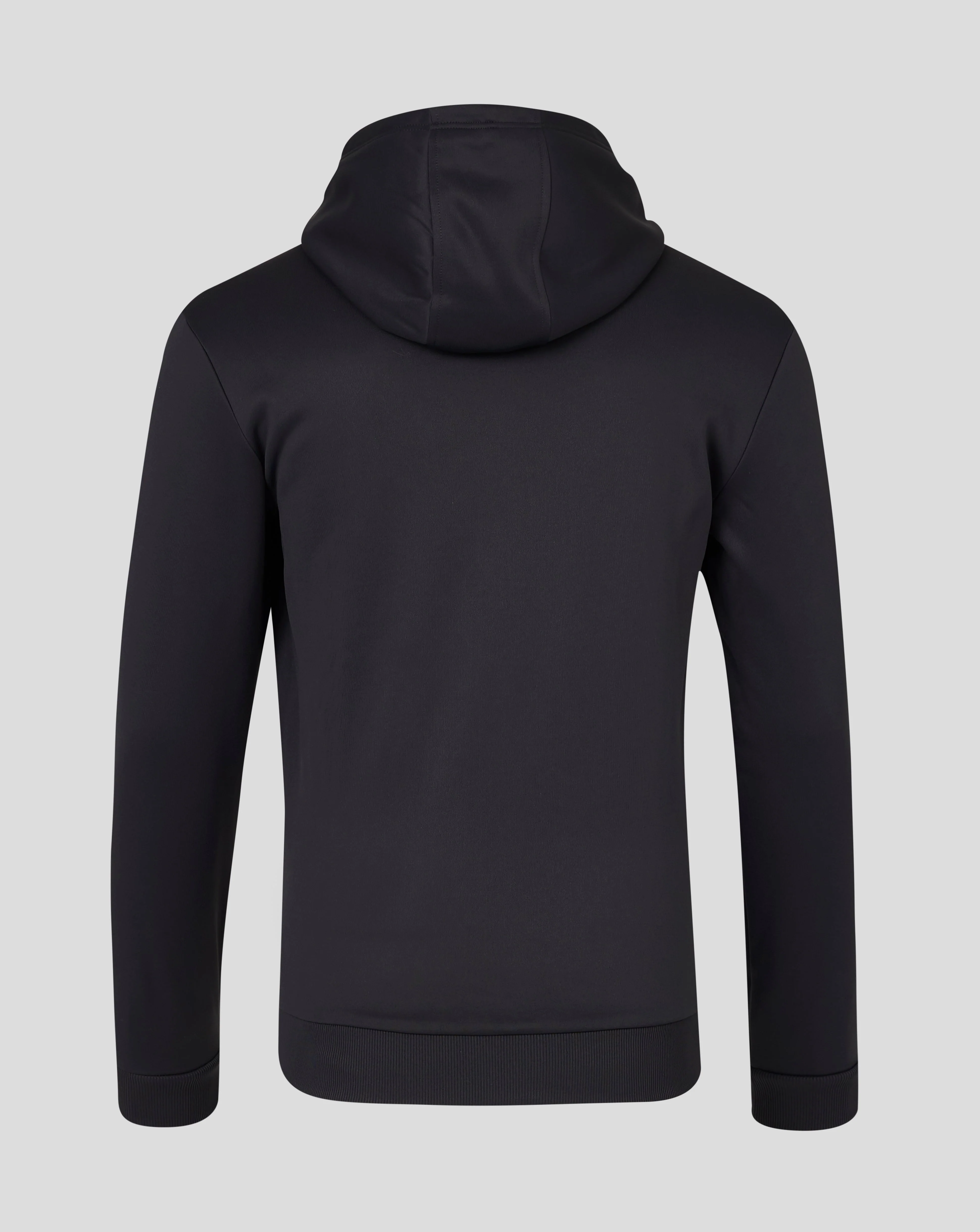 Mens Full Zip Brushback Hoodie - Caviar