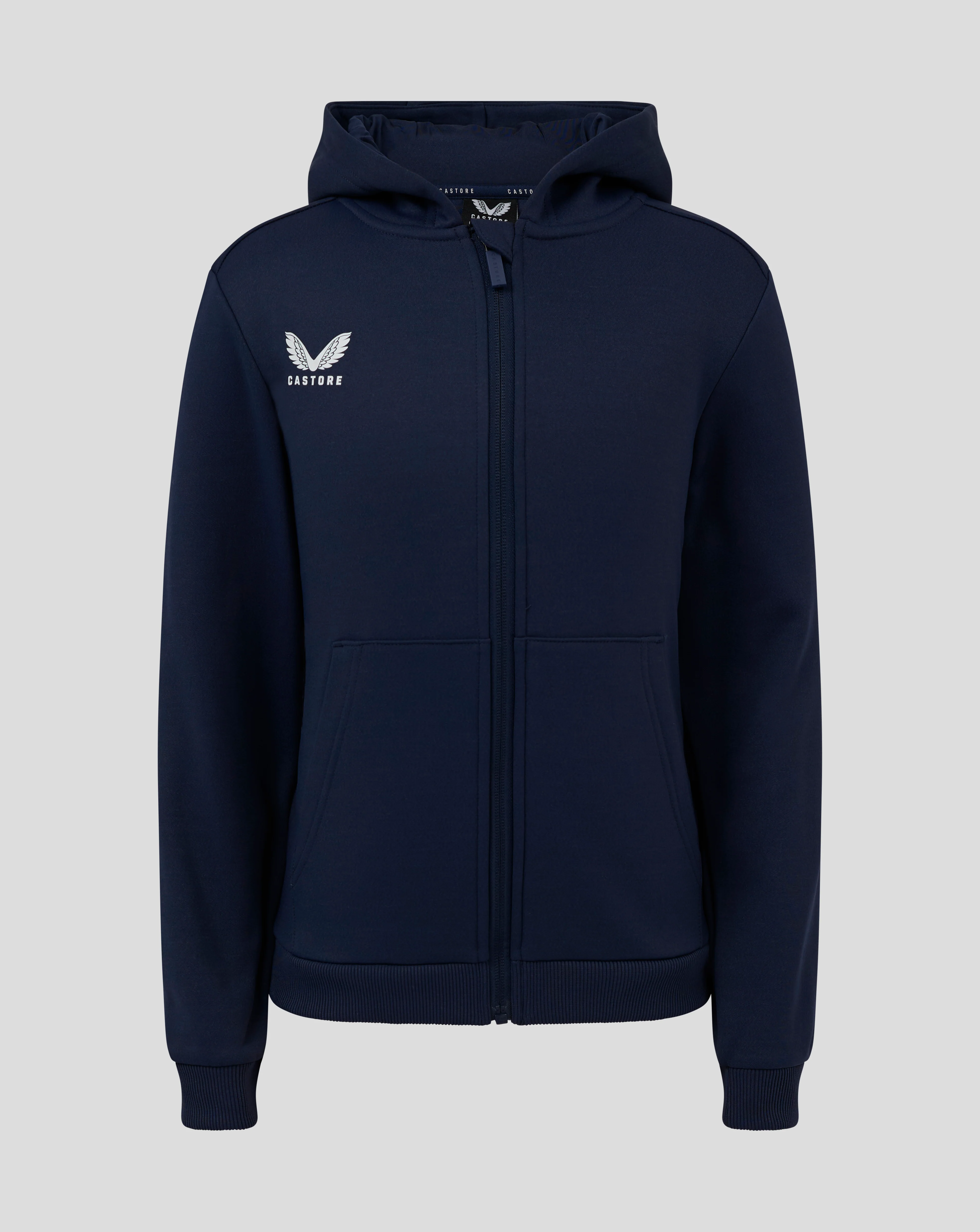 Junior Full Zip Brushback Hoodie - Peacoat