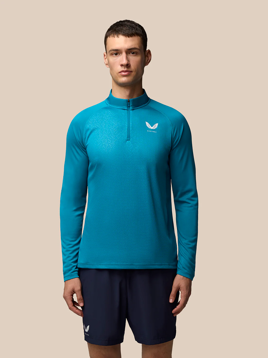 Men’s Adapt Print 1/4 Zip Top - Dark Aqua