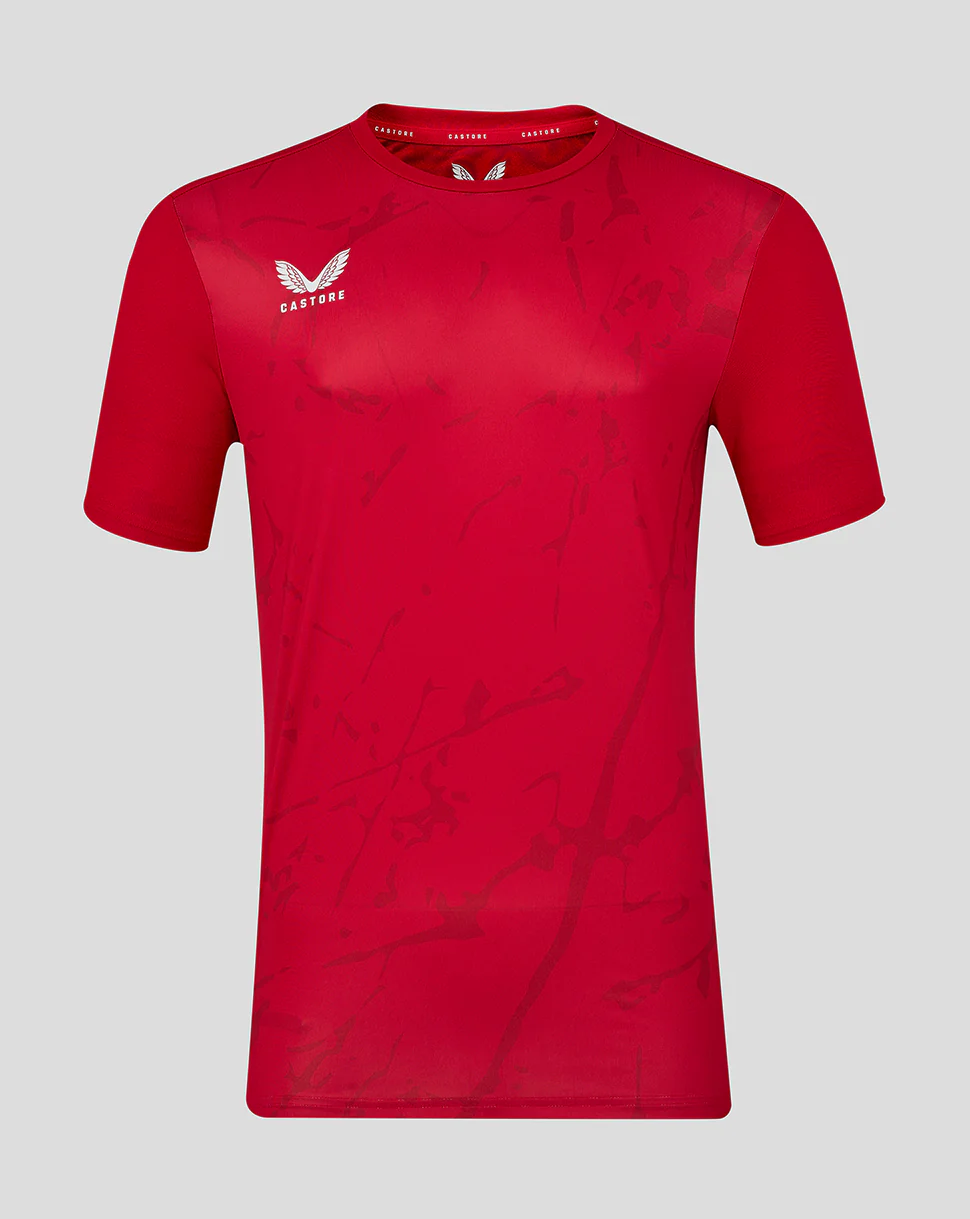 Mens Short Sleeve Marble Print T-Shirt - True Red