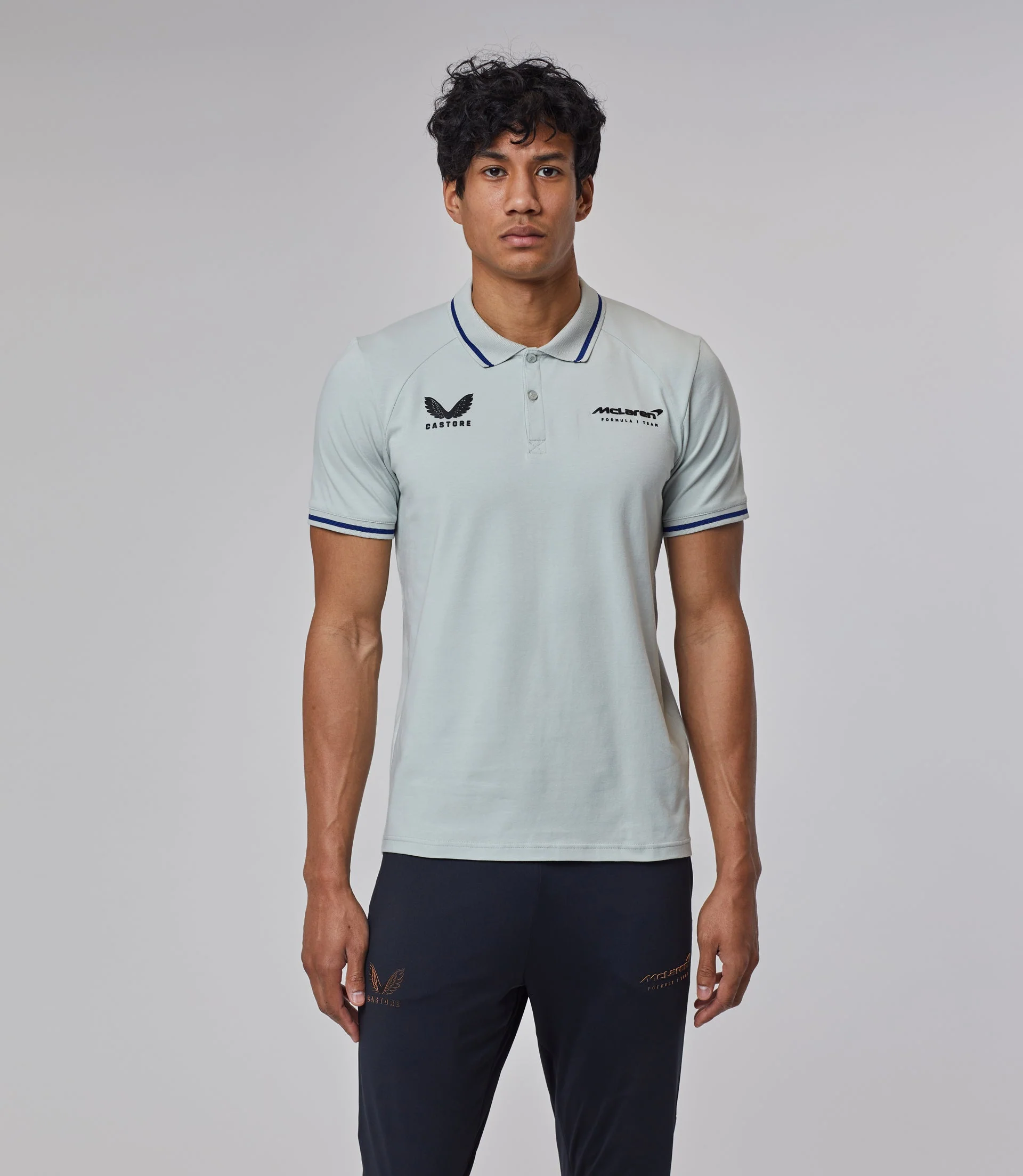Light Grey McLaren Active Dualbrand Fanwear Polo