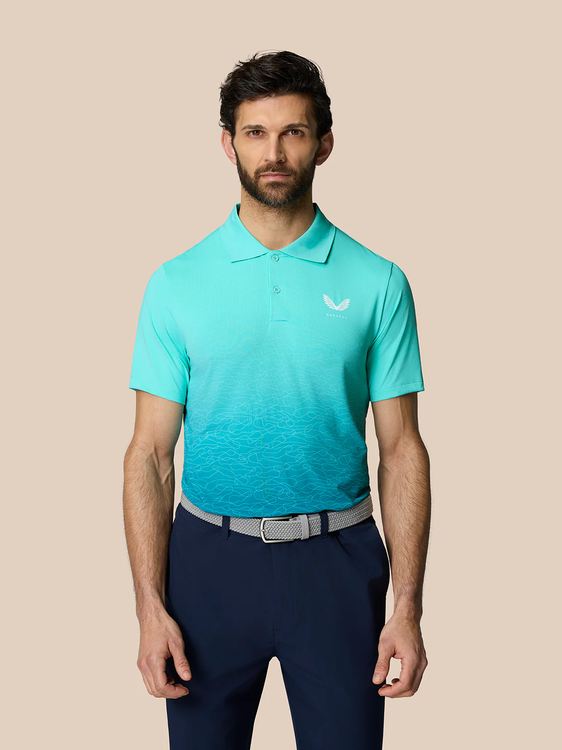 Club Graphic Polo - Light Aqua