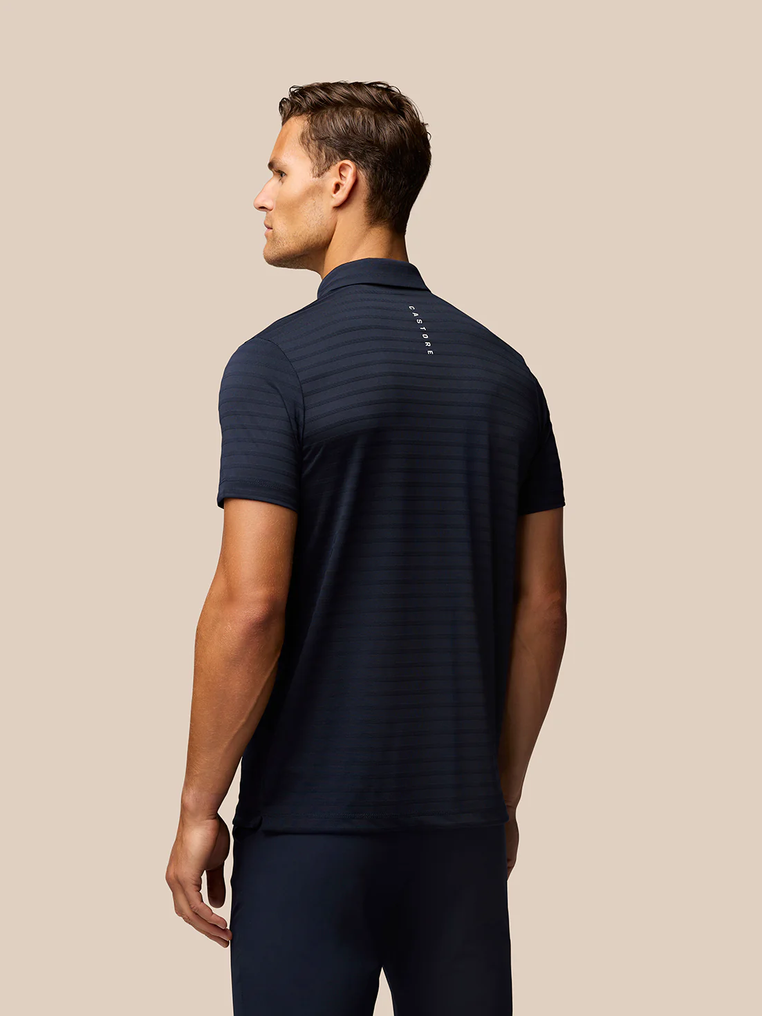 Golf Pinnacle Pique Stripe Polo - Navy