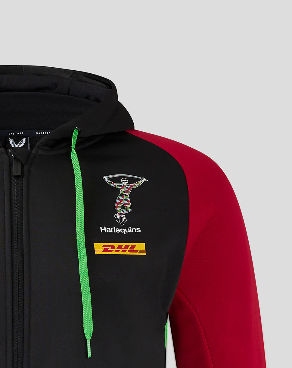Harlequins Men's 24/25 Full Zip Training Hoody - Black