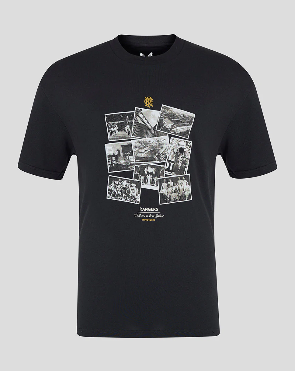Rangers FC Men's Ibrox 125 Heritage T-Shirt Black - 24/25
