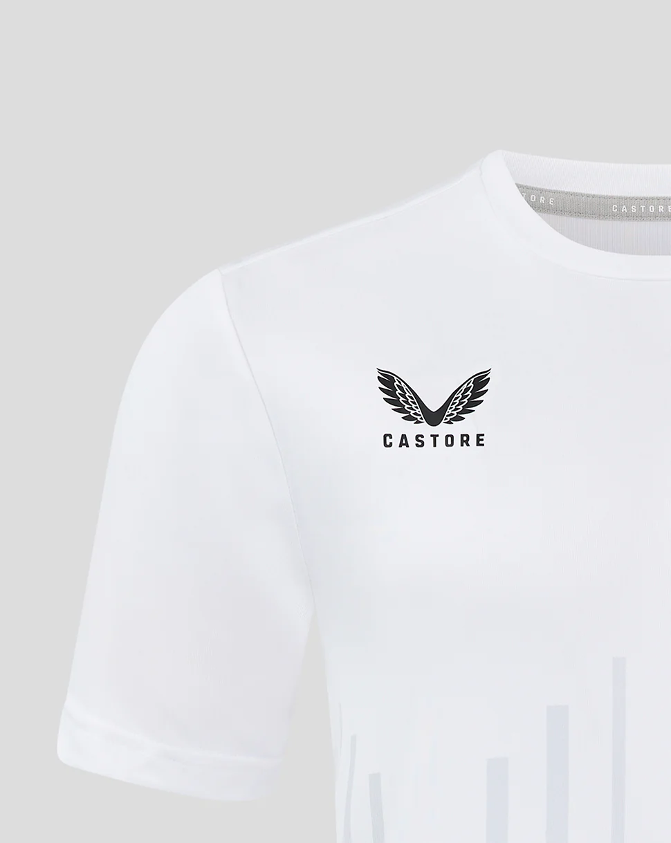 LINEAR PRINTED SS TRAINING TEE - WHITE/ ARCTIC ICE