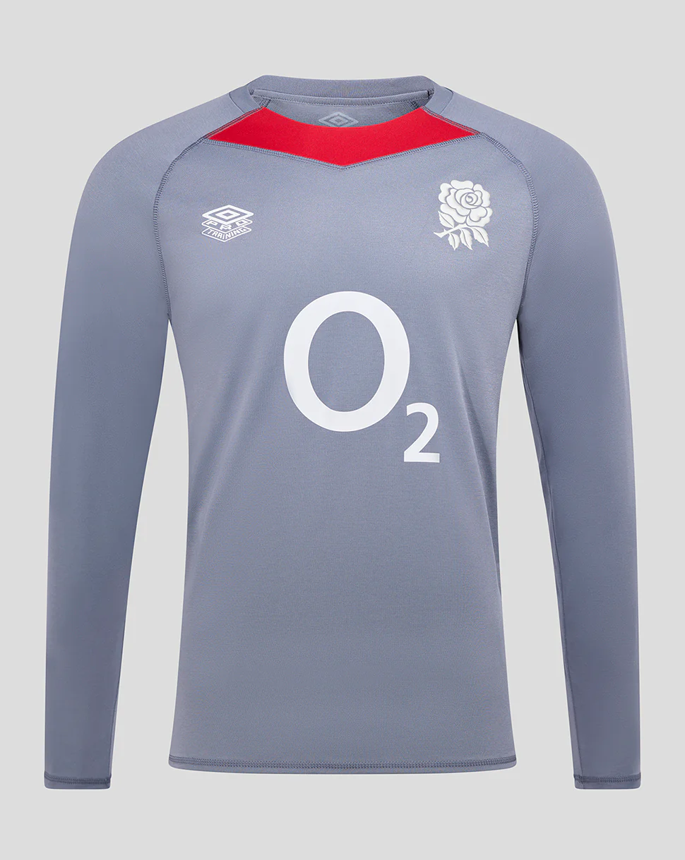 England Rugby Men's Relaxed Training Jersey LS (O2) - Grey