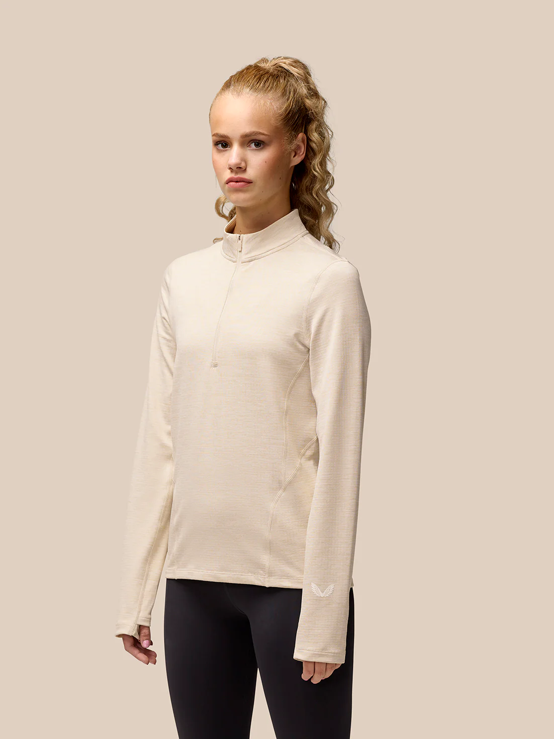 Flow Training 1/2 Zip Top - Beige