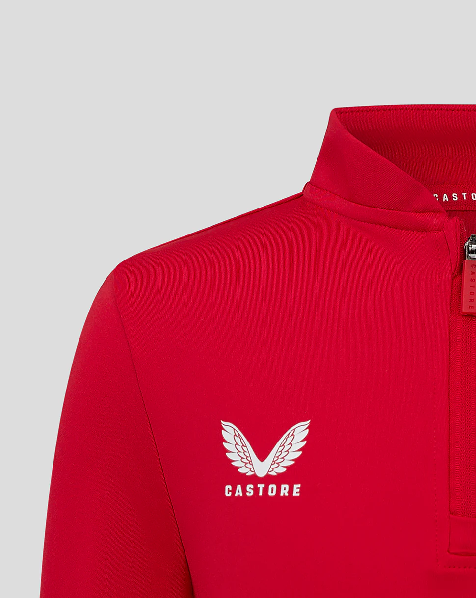 BOMBER NECK 1/4 ZIP - TRUE RED