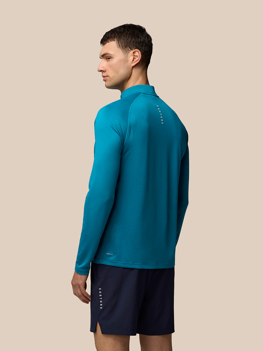 Men’s Adapt Print 1/4 Zip Top - Dark Aqua