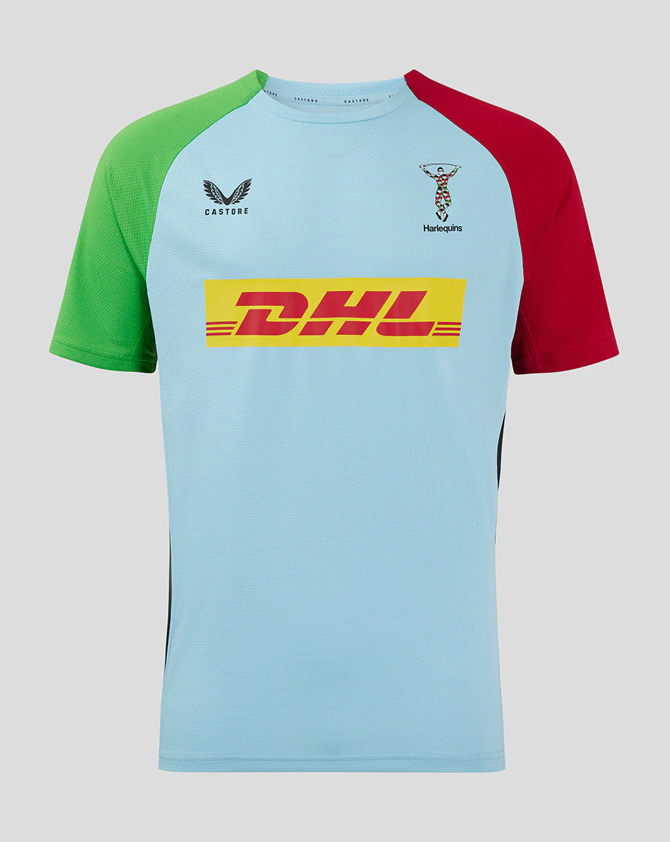 Harlequins Men's 24/25 Short Sleeve Training Tee - Light Blue