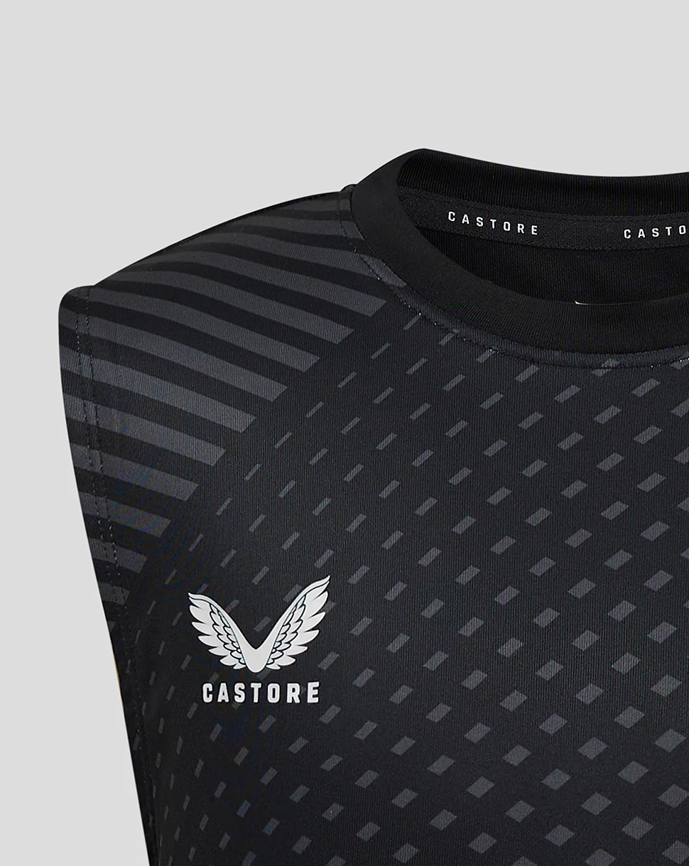 GEOMETRIC PRINTED SS TRAINING TEE - CAVIAR/PHANTOM