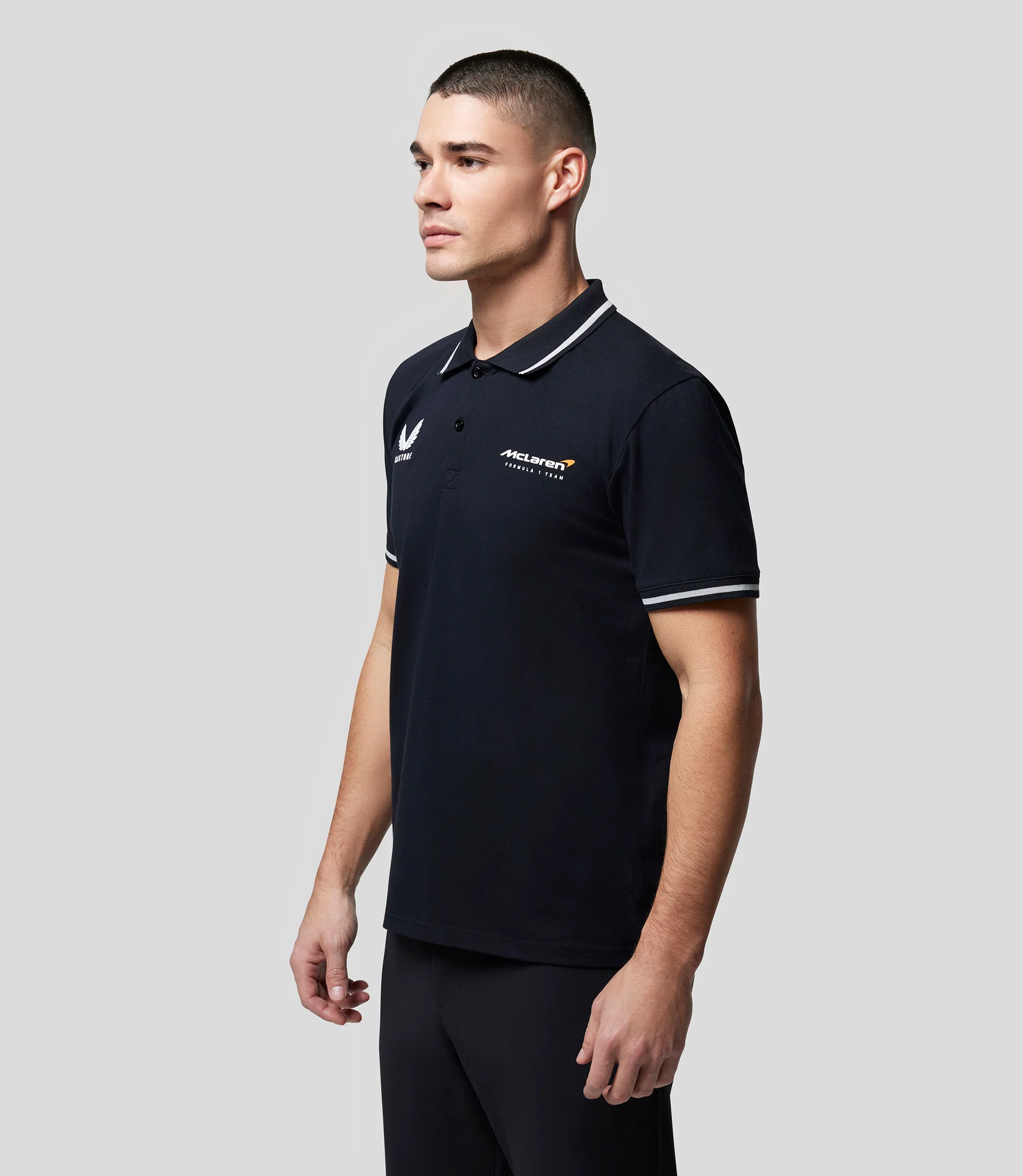 Black McLaren Active Dualbrand Fanwear Polo