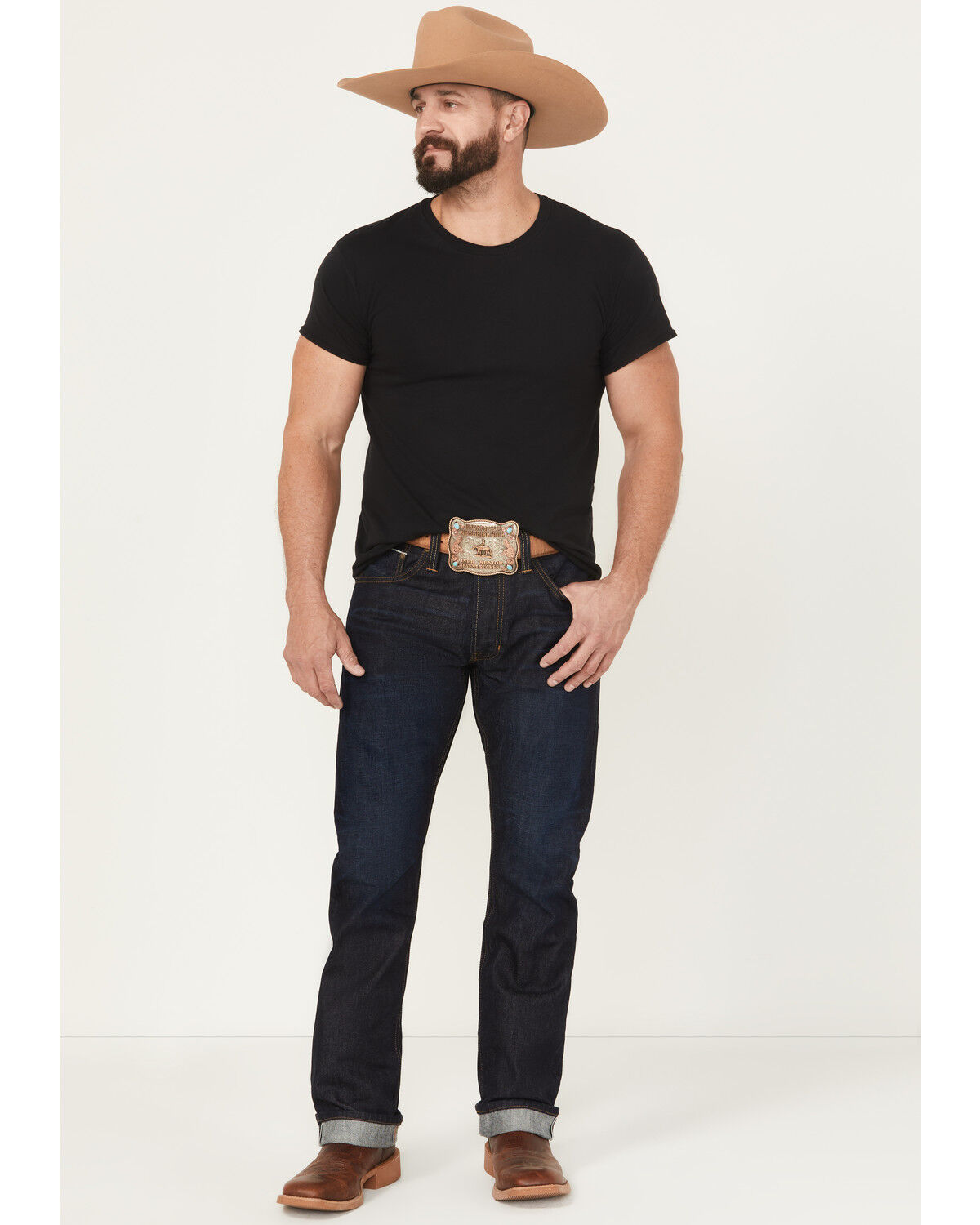 Cody James Men's Tucson Dark Wash Straight Selvedge Rigid Denim Jeans