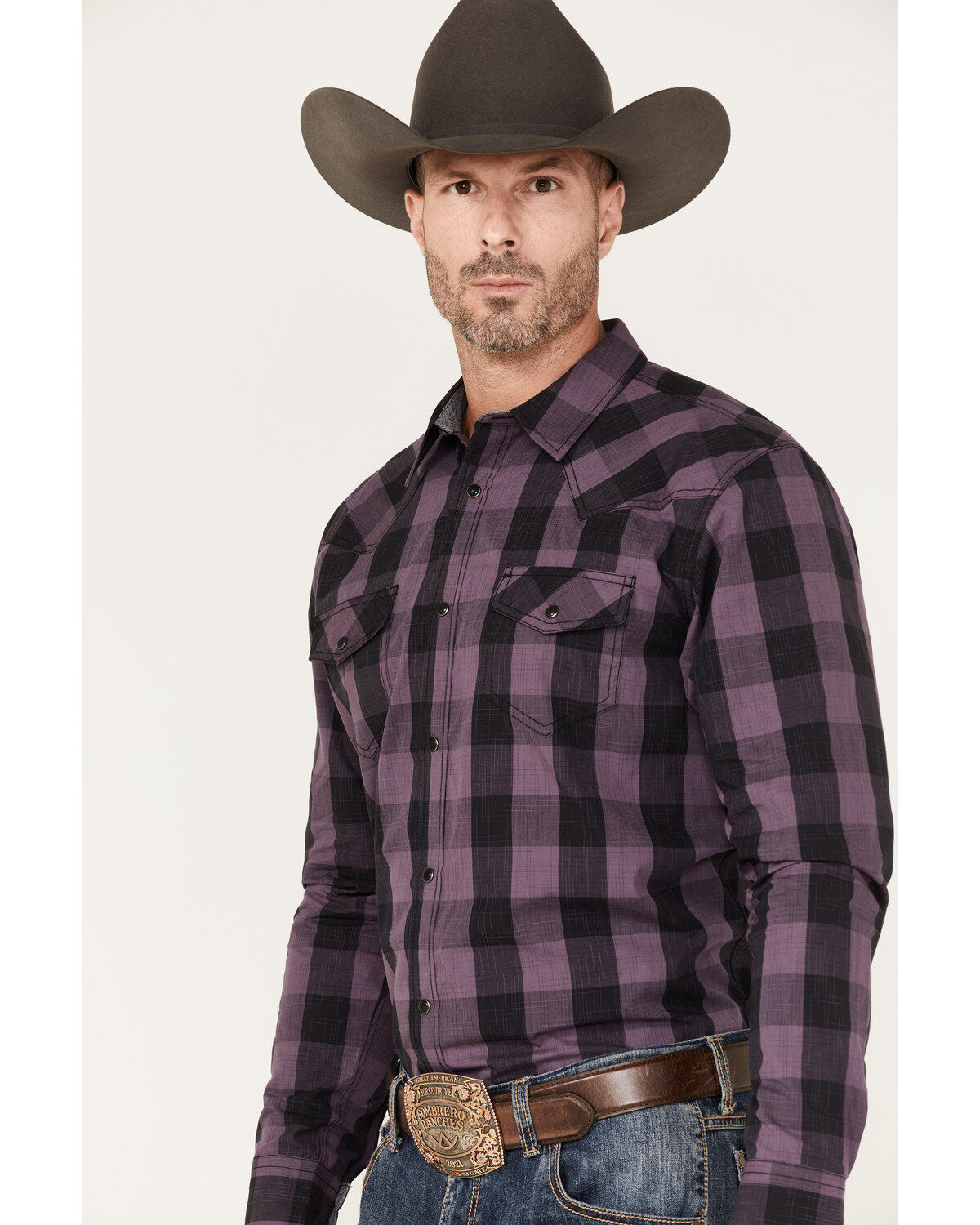 Cody James Men's Rustler Large Plaid Snap Western Shirt