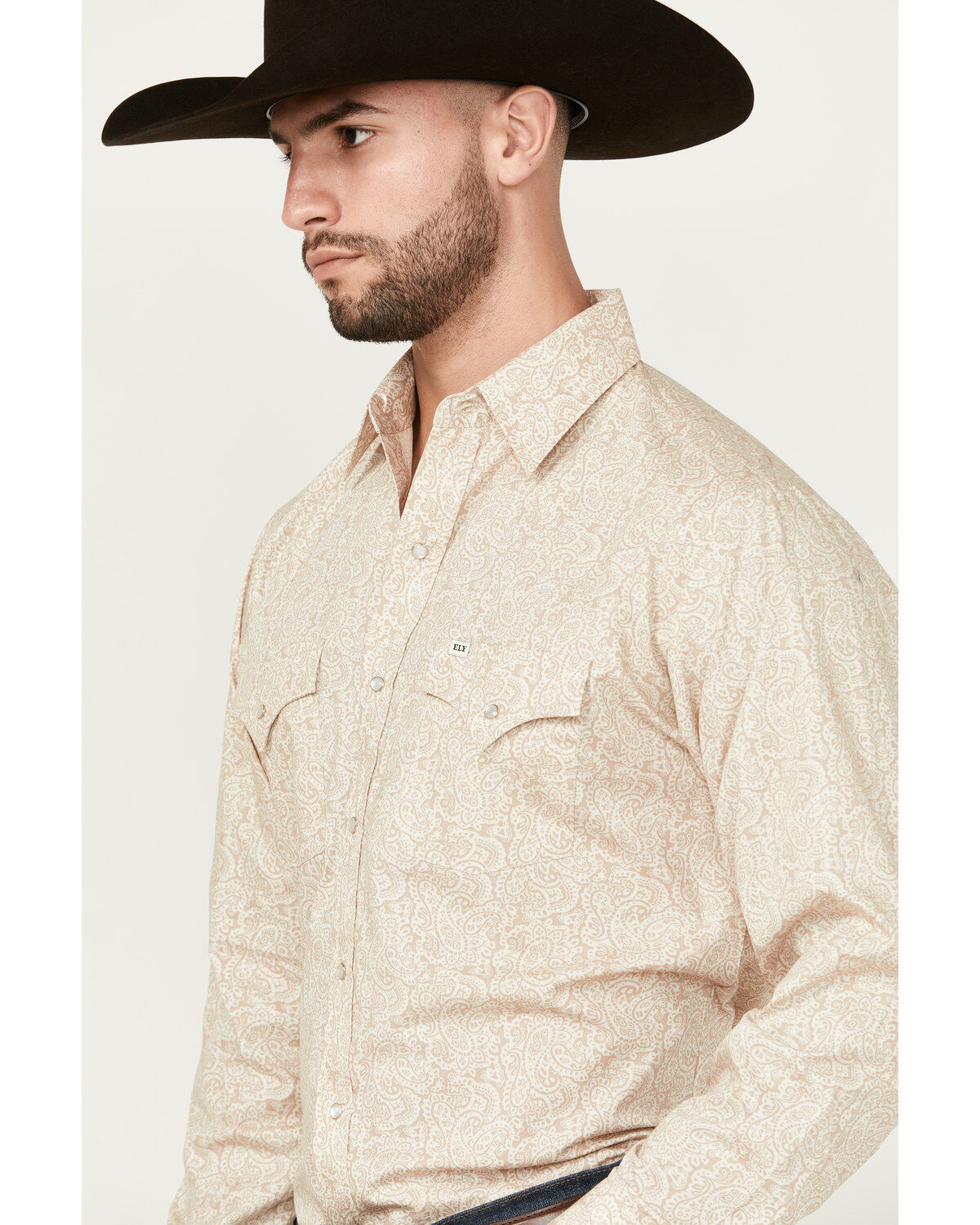 Ely Walker Men's Paisley Print Long Sleeve Snap Western Shirt