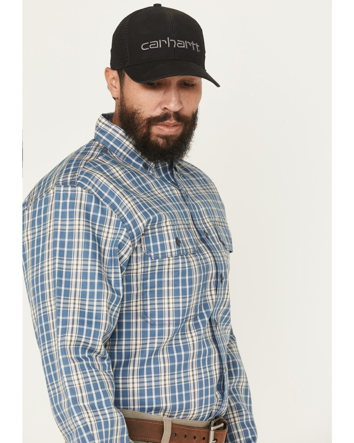 Carhartt Men's FR Force Rugged FleX™ Loose Fit Twill Long Sleeve Button-Down Work Shirt