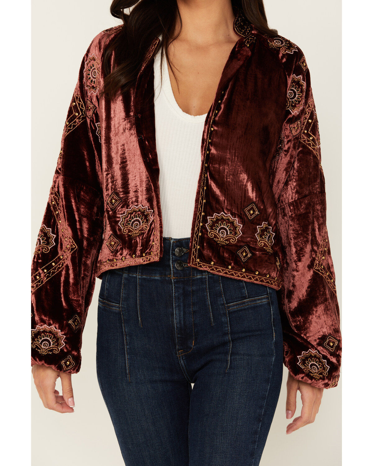 Shyanne Women's Velvet Beaded Jacket