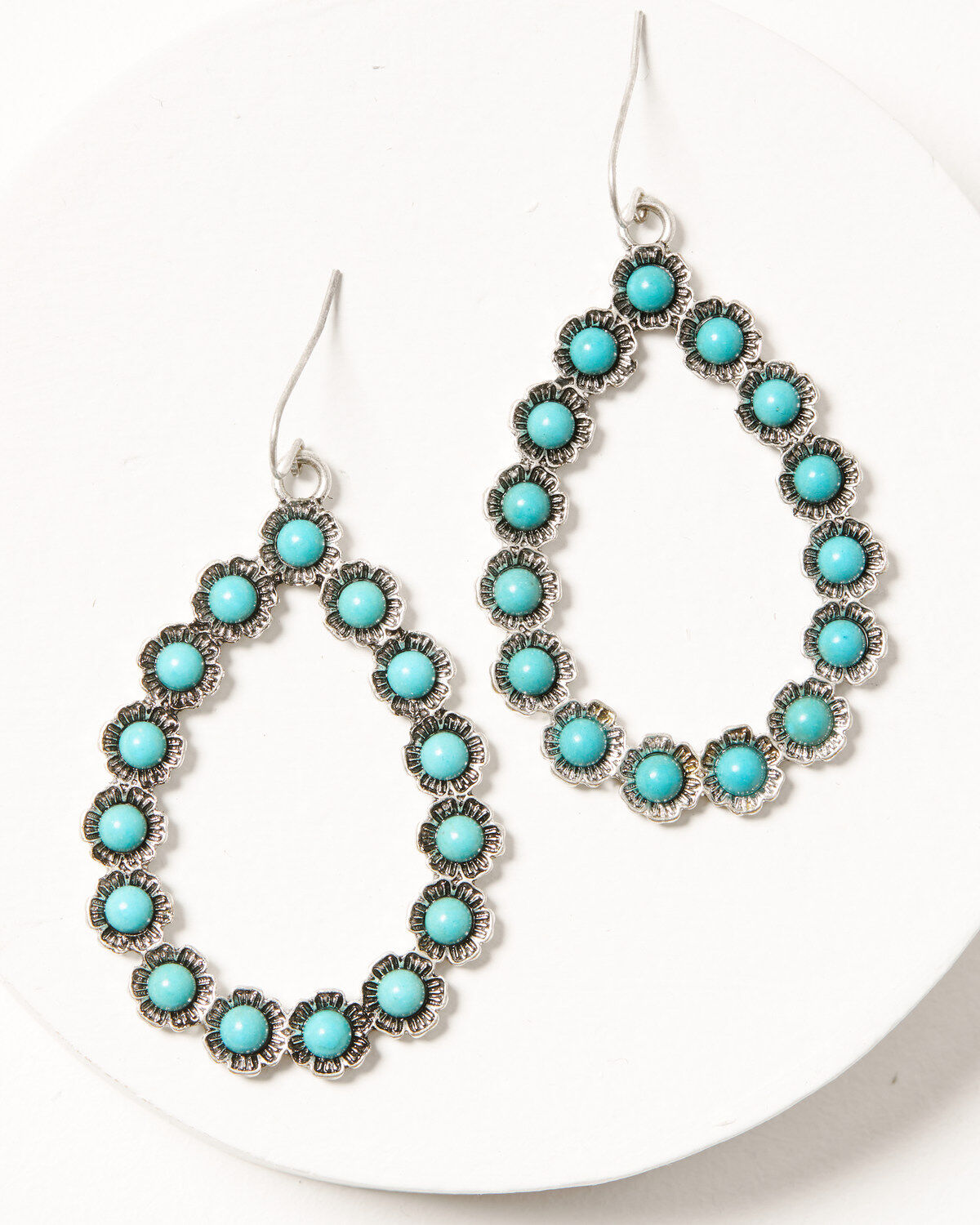 Shyanne Women's Silver Floral & Turquoise Beaded Dangle Earrings