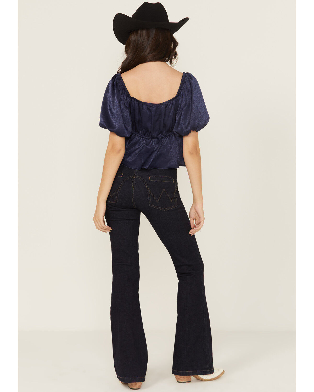 Wrangler Women's Bespoke Adalyn Dark Wash High Rise Flare Stretch Denim Jeans