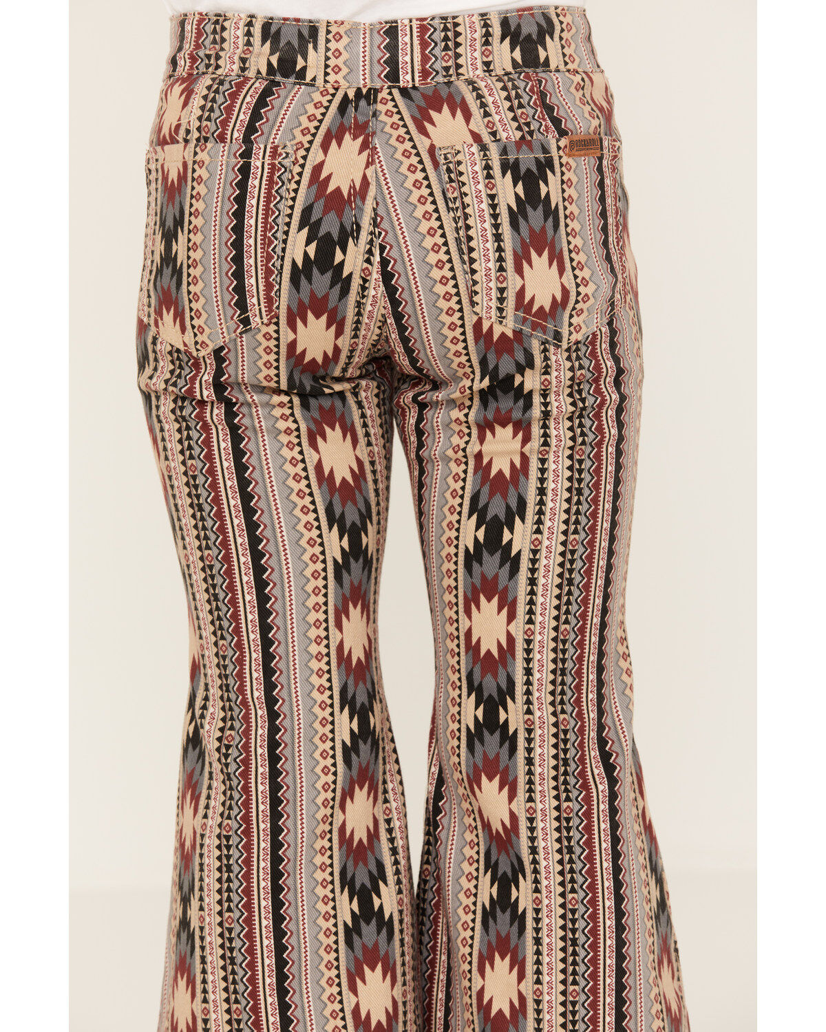 Rock & Roll Denim Girls' Southwestern Stripe Print Flare Jeans