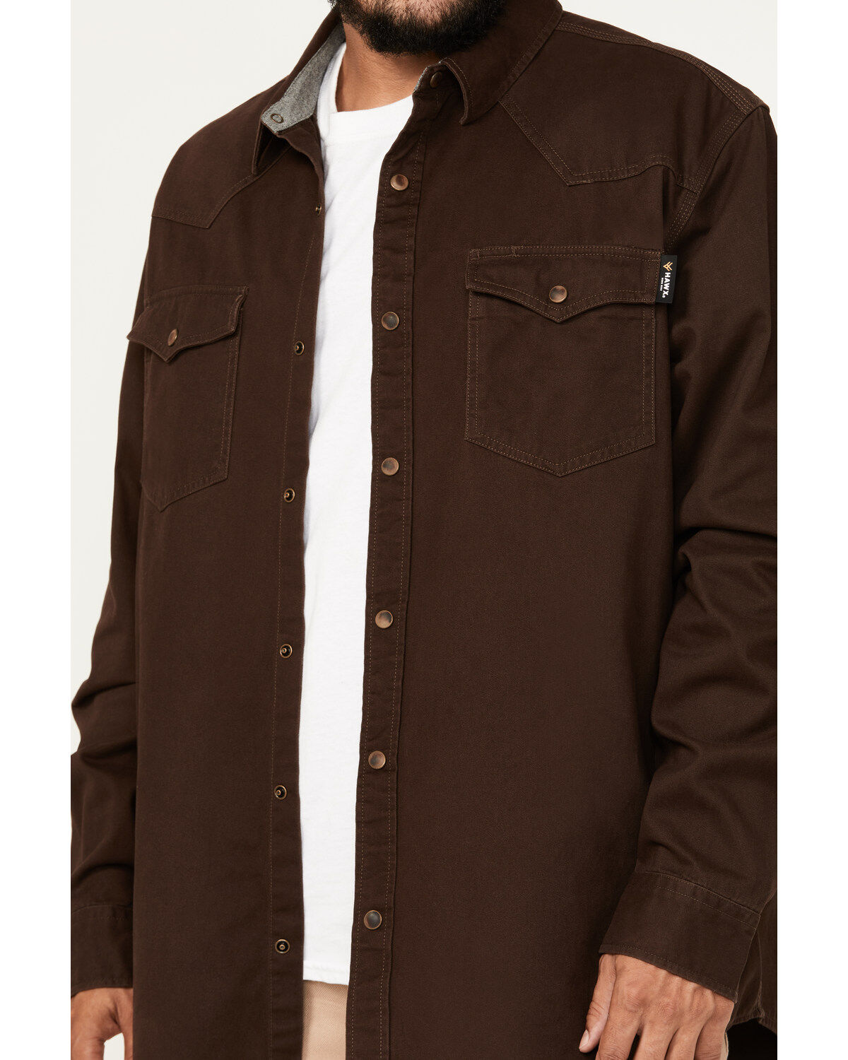 Hawx Men's Twill Long Sleeve Snap Work Shirt