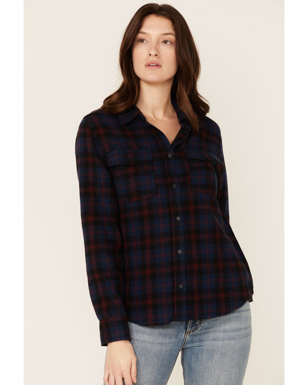 United By Blue Women's Plaid Print Responsible Button Down Western Flannel Shirt