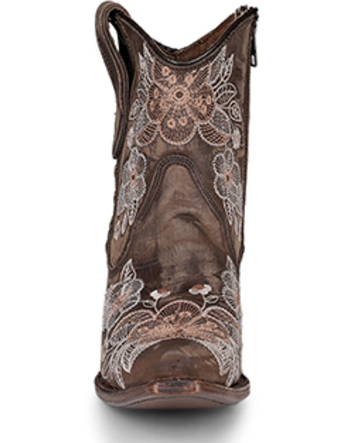 Circle G Women's Floral Embroidered Western Booties - Snip Toe