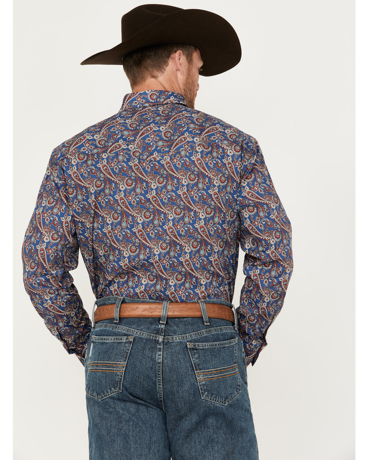 Roper Men's Amarillo Paisley Print Long Sleeve Pearl Snap Western Shirt