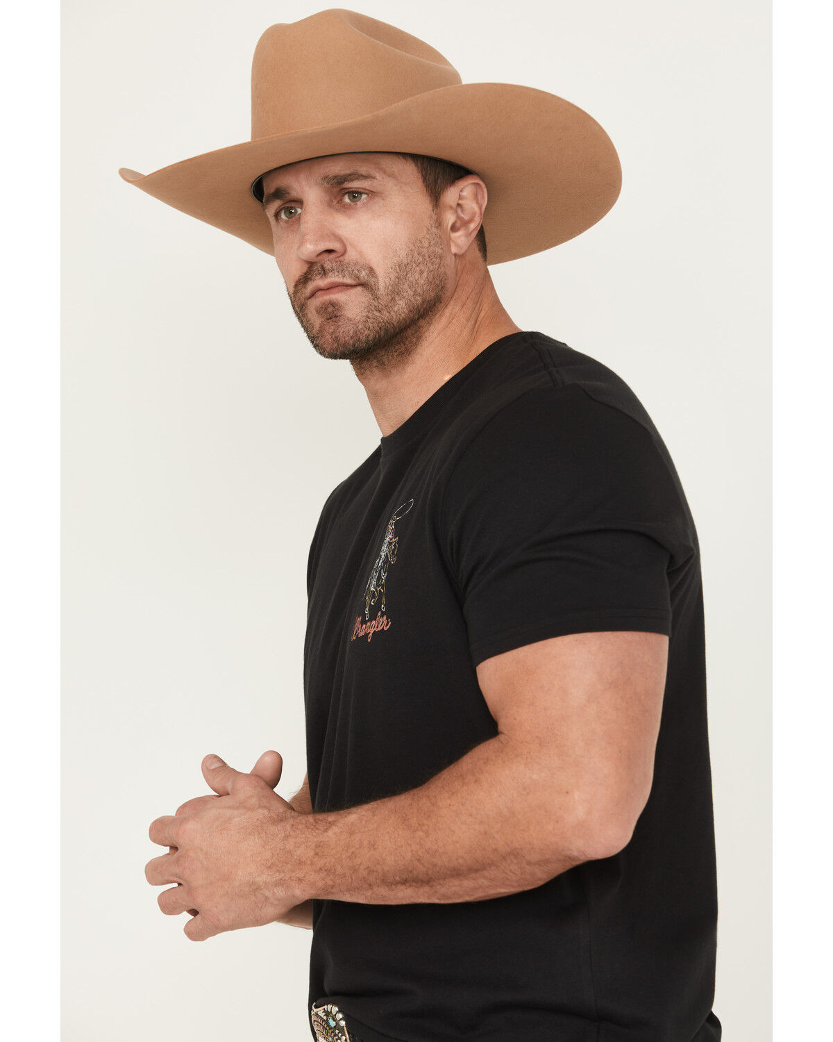 Wrangler Men's Neon Roping Cowboy Logo Short Sleeve Graphic T-Shirt