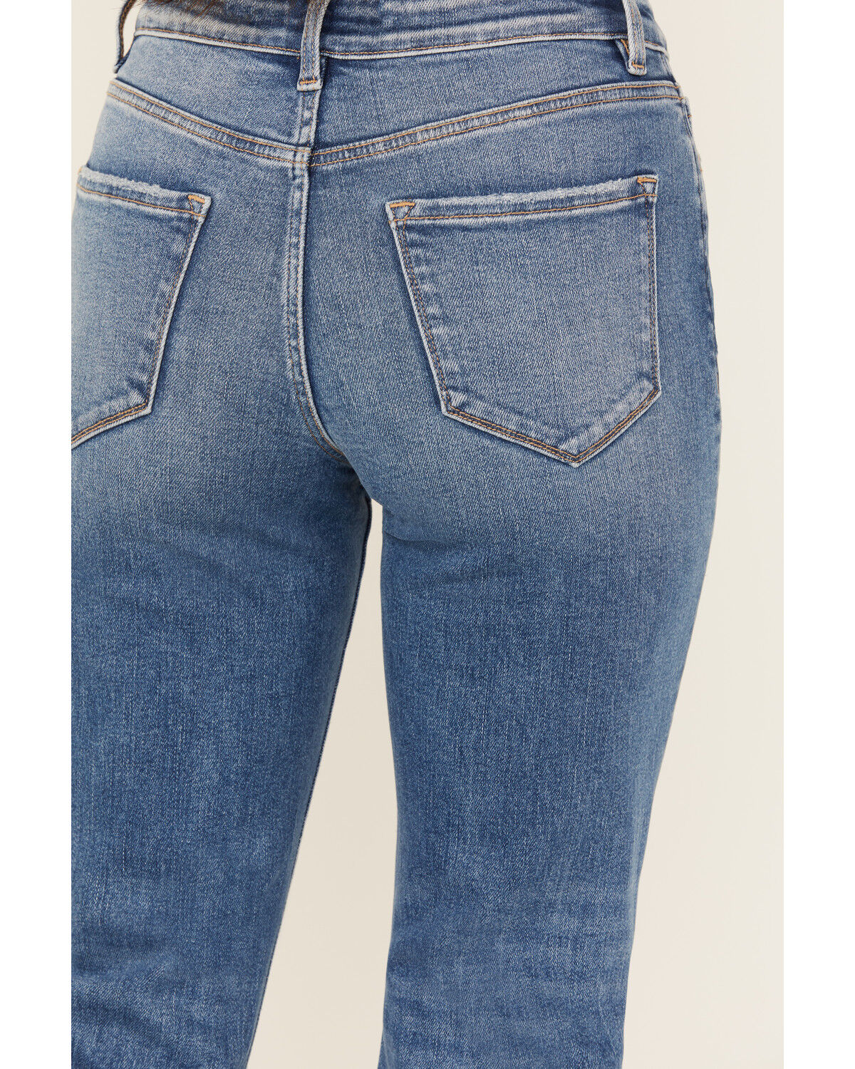 Vervet Women's Medium Wash High Rise Relaxed Flare Trouser Stretch Denim Jeans