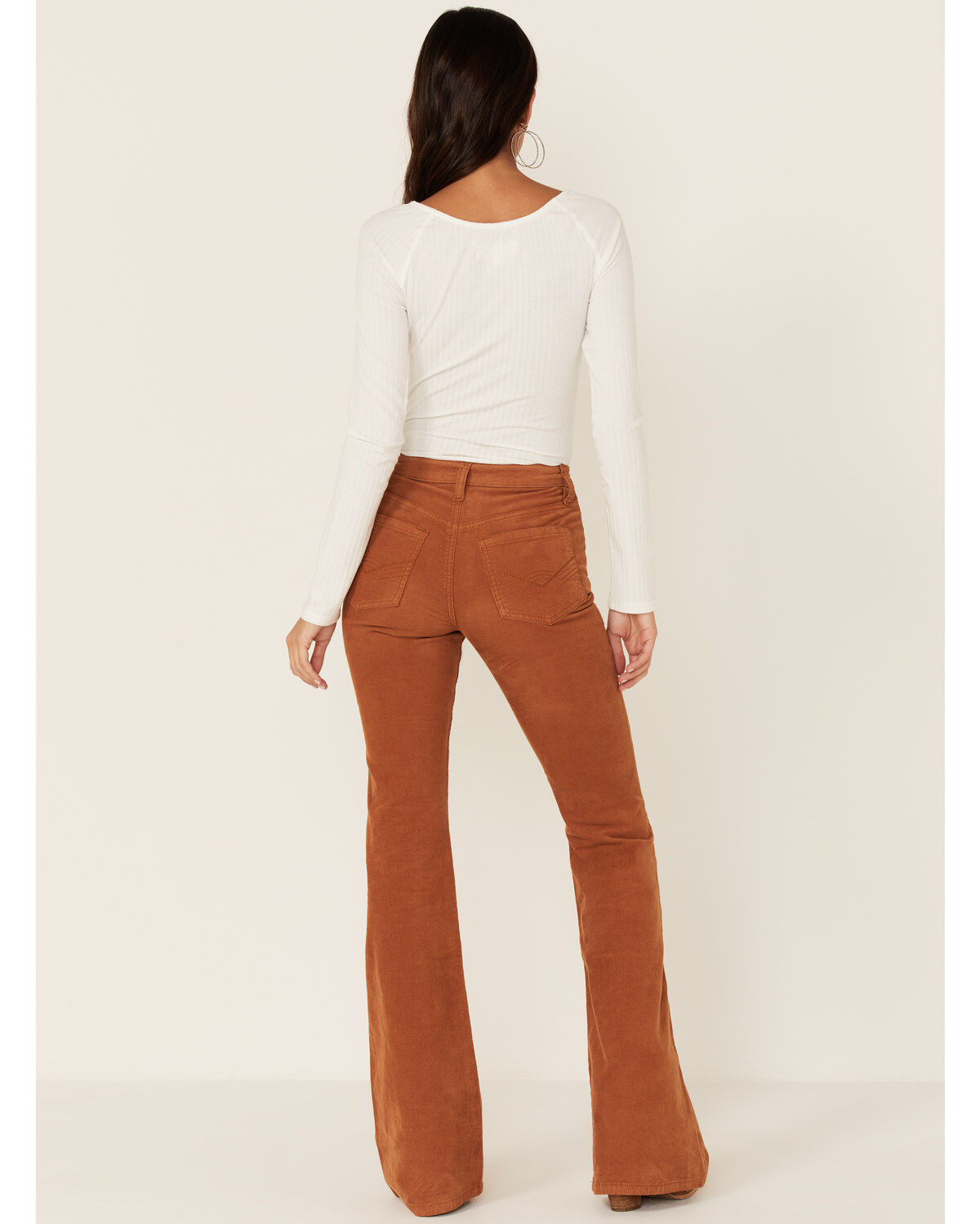 Idyllwind Women's Pecan High Rise Flare Stretch Corduroy Jeans